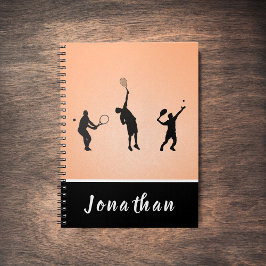 Tennis Players Silhouettes Sports Stil Athletic Anteckningsbok