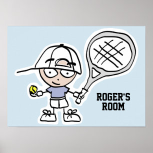 Tennis poster för pojkens sovrum eller daghem