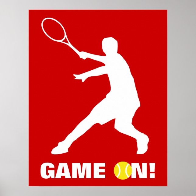 Tennis poster med anpassningsbar citat | Spel på (Framsidan)