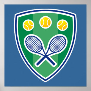 Tennis Poster med tennis racket emblem