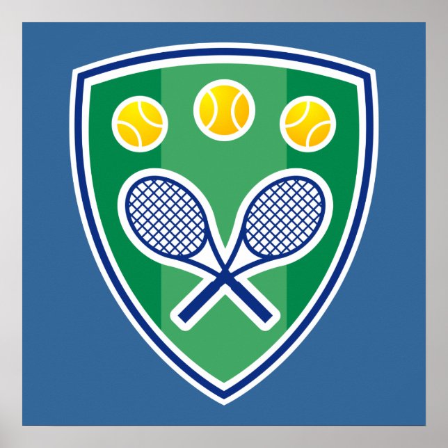 Tennis Poster med tennis racket emblem (Framsidan)
