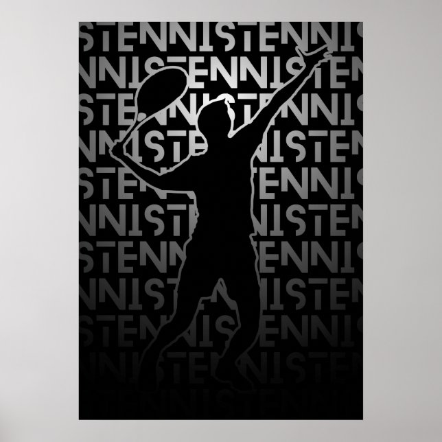 Tennis Poster | Metallisk färg | Tennis Gift (Framsidan)