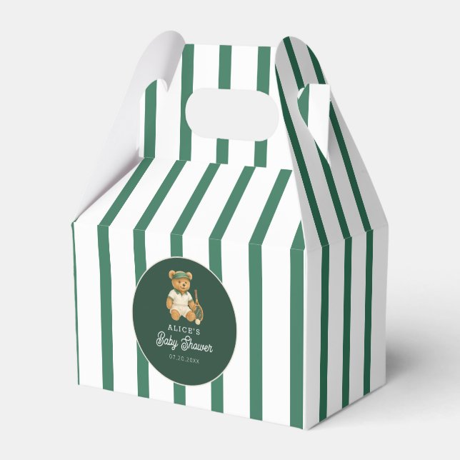 Tennis Preppy Bear Baby Shower Presentaskar (Framsidan Sidan)