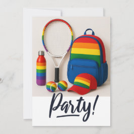 Tennis Pridet Månadens regnbåge tema Inbjudningar