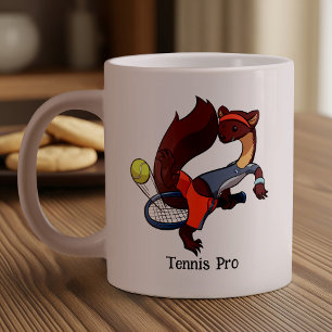 Tennis Pro Tweener Trick Shot Gräs Marten Tecknad Jumbo Mugg