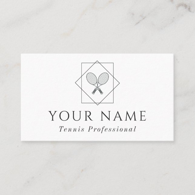 Tennis Professionell Coach Instructor Classic Whit Visitkort (Framsida)