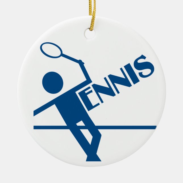 Tennis prydent, anpassa julgransprydnad keramik (Framsidan)