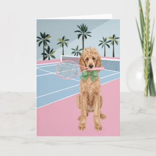 Tennis Pudel Rosa Watercolor Kort