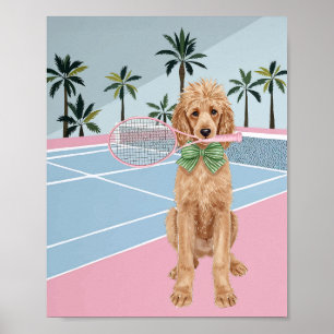 Tennis Pudel Rosa Watercolor Poster