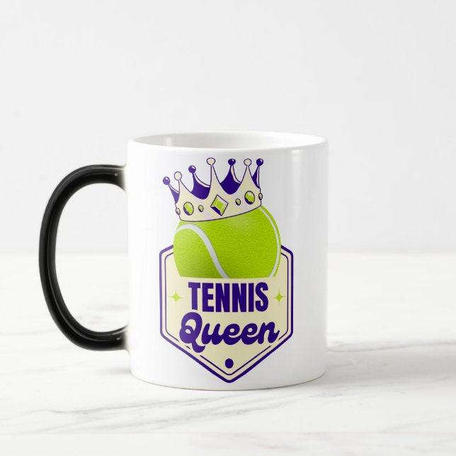 Tennis Queen - Court Stil för Racket Royal Magisk Mugg (Vänster)