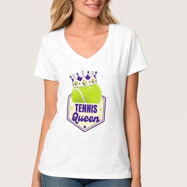 Tennis Queen - Court Stil för Racket Royal T Shirt (Framsida)