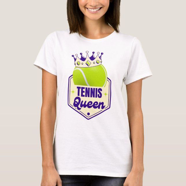 Tennis Queen - Court Stil för Racket Royal T Shirt (Framsida)