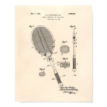 Tennis Racket 1925 Patent Art Old Peper