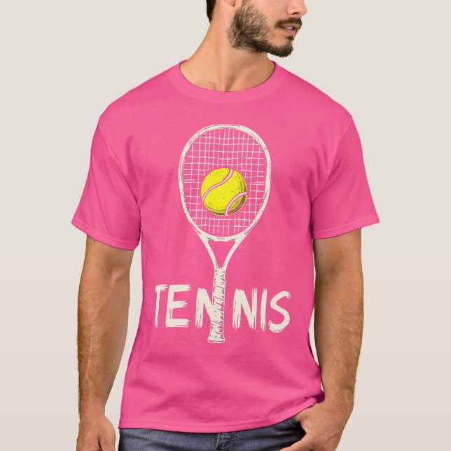 Tennis Racket Boll T Shirt (Framsida)