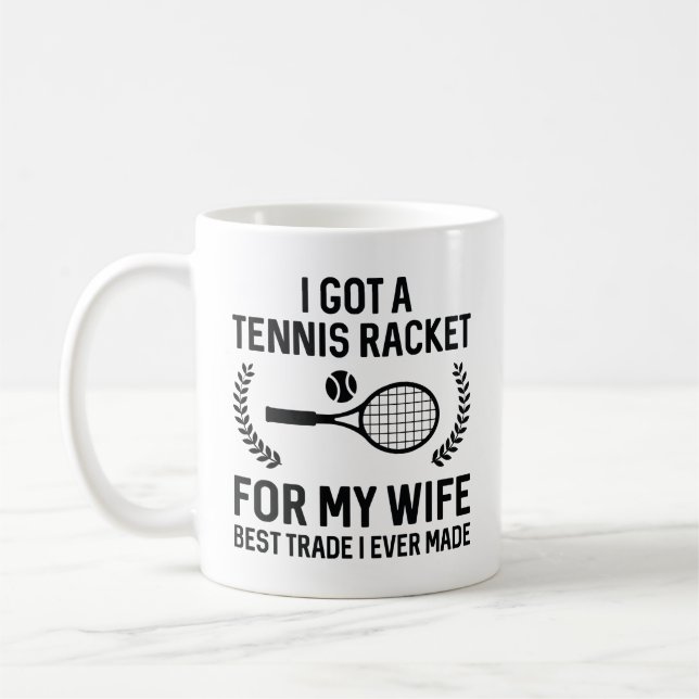 Tennis Racket för min fru Kaffemugg (Vänster)