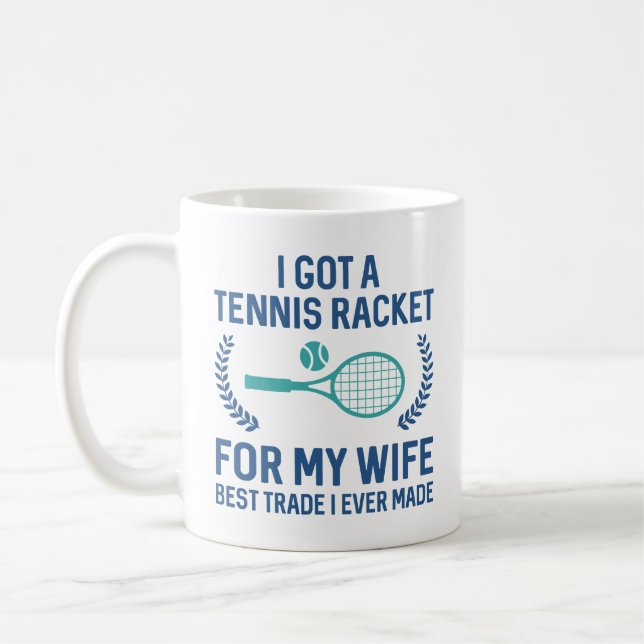 Tennis Racket för min fru Kaffemugg (Vänster)