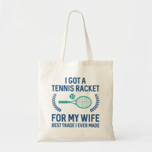 Tennis Racket för min fru Tygkasse