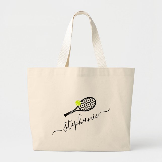 Tennis Racket Gult Black Monogram Jumbo Tygkasse (Framsidan)