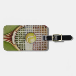 Tennis Racket med Boll Luting på Court Bagagebricka