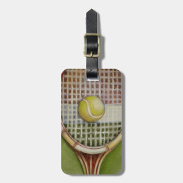 Tennis Racket med Boll Luting på Court Bagagebricka