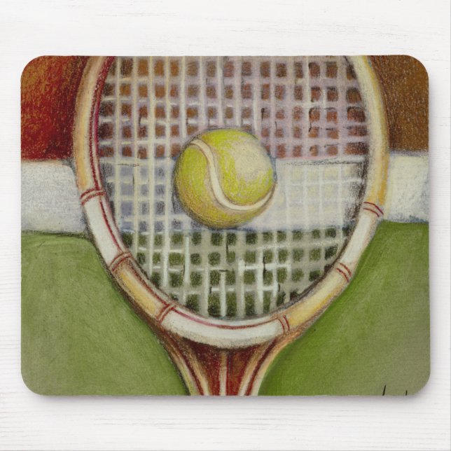Tennis Racket med Boll Luting på Court Musmatta (Framsidan)
