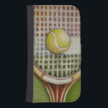Tennis Racket med Boll Luting på Court Samsung S4 Plånboksfodral<br><div class="desc">Njut av lite tennis med scenen som målats av Ethan Harper. En utsvulten svindlerie med boll sitta vid mitten,  du vill bara plocka upp den,  gå till din lokala domstol och spela ett spel. Köp ditt exemplar av den här utskriften idag!</div>