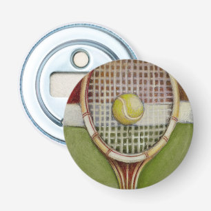 Tennis Racket med Boll Lutning vid domstolen Flasköppnare