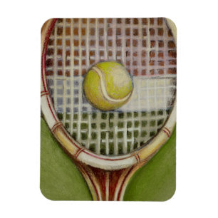 Tennis Racket med Boll Lutning vid domstolen Magnet