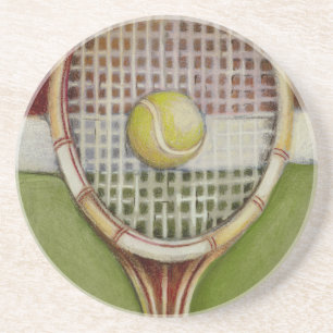 Tennis Racket med Boll Lutning vid domstolen Underlägg