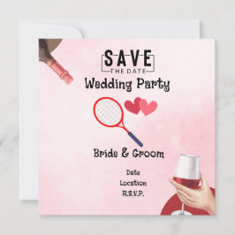 Tennis racket med kärlek för Bröllop Inbjudningar