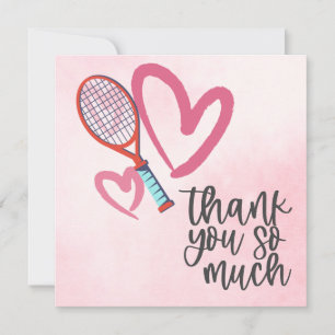 Tennis racket med kärlek för Bröllop Tack Kort
