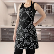 Tennis Racket Monogram Apron med eget namn