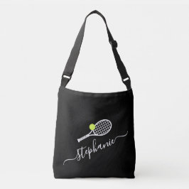 Tennis Racket Monogram Black Sports Axelväska