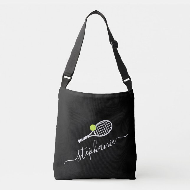 Tennis Racket Monogram Black Sports Axelväska (Framsida)