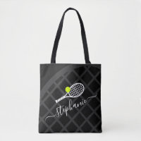 Tennis Racket Monogram Black White Sports