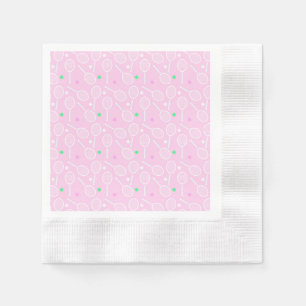 Tennis Racket Mönster Pastel Rosa Pappersservett