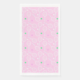 Tennis Racket Mönster Pastel Rosa Party Pappersservett