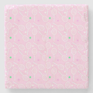 Tennis Racket Mönster Pastel Rosa Party Stenunderlägg