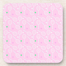 Tennis Racket Mönster Pastel Rosa Party Underlägg