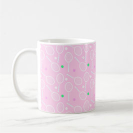 Tennis Racket Mönster Rosa Kaffemugg