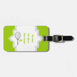 Tennis racket och boll anpassningsbar bagagebricka