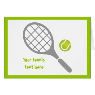 Tennis racket och boll anpassningsbar-hälsningskor hälsningskort