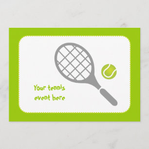 Tennis racket och boll anpassningsbar inbjudningar