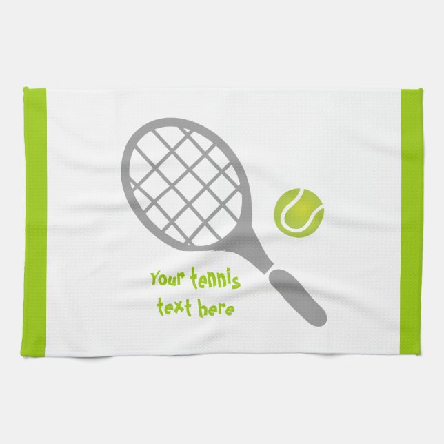 Tennis racket och boll anpassningsbar kökshandduk (Horisontell)