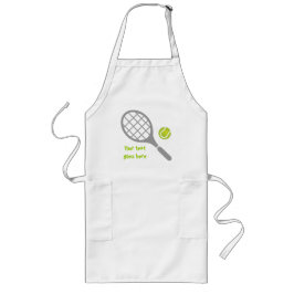 Tennis racket och boll anpassningsbar långt förkläde