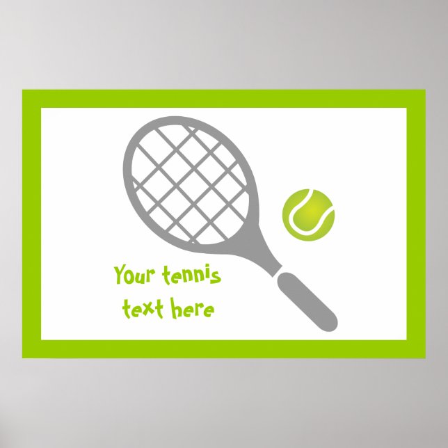 Tennis racket och boll anpassningsbar poster (Framsidan)