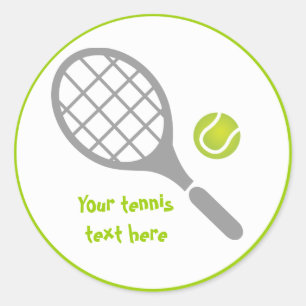 Tennis racket och boll anpassningsbar runt klistermärke