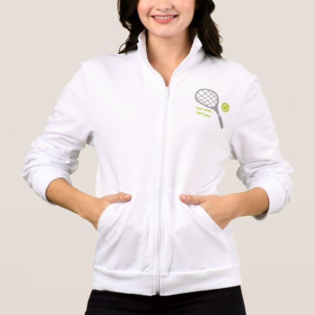 Tennis racket och boll anpassningsbar t-shirt (Framsida)