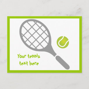Tennis racket och boll anpassningsbar vykort