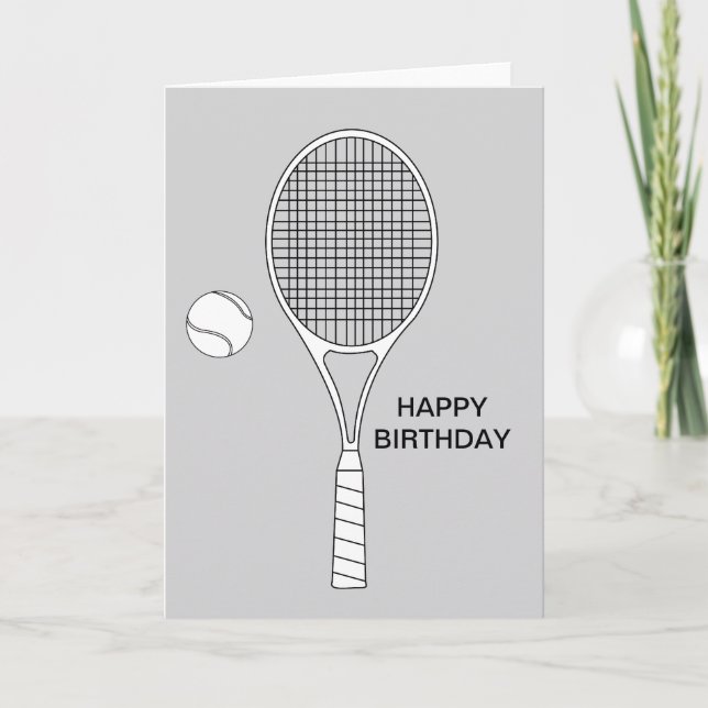 Tennis Racket och Boll Greeting Card Kort (Framsida)